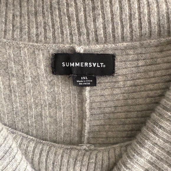Summersalt Cashmere Funnel Mock Neck Sweater Women’s 1X Gray Quiet Luxury Knit - Picture 8 of 10